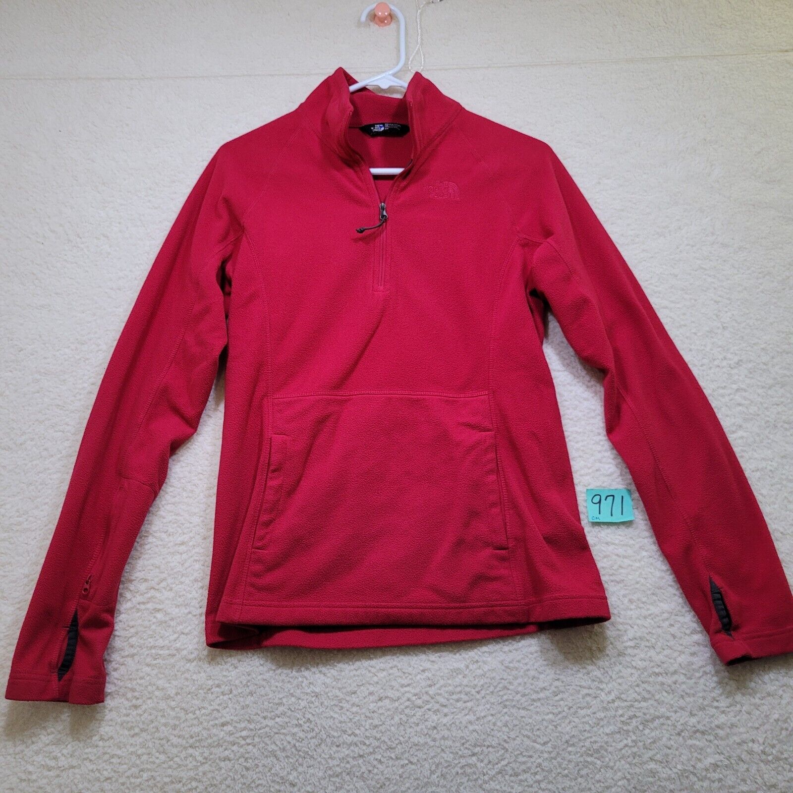 The North Face Fleece Shirt Women\'s S/P Pink Pullover 1/4 Zip Thumb Holes