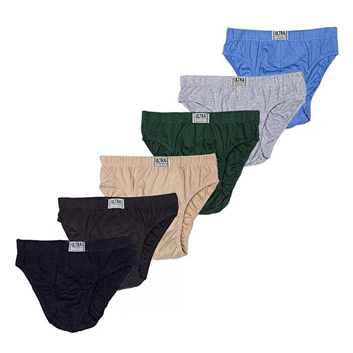 Men's ULTRA Cotton Bikini Brief Underwear - Assorted Colors (6 Pack)