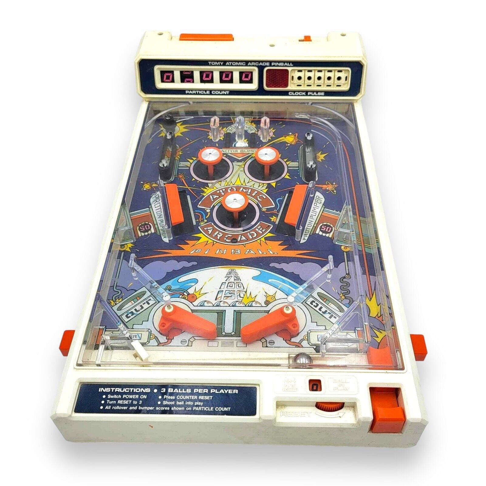 Vintage Tomy 1979 Atomic Arcade Pinball Machine Electronic Game Read