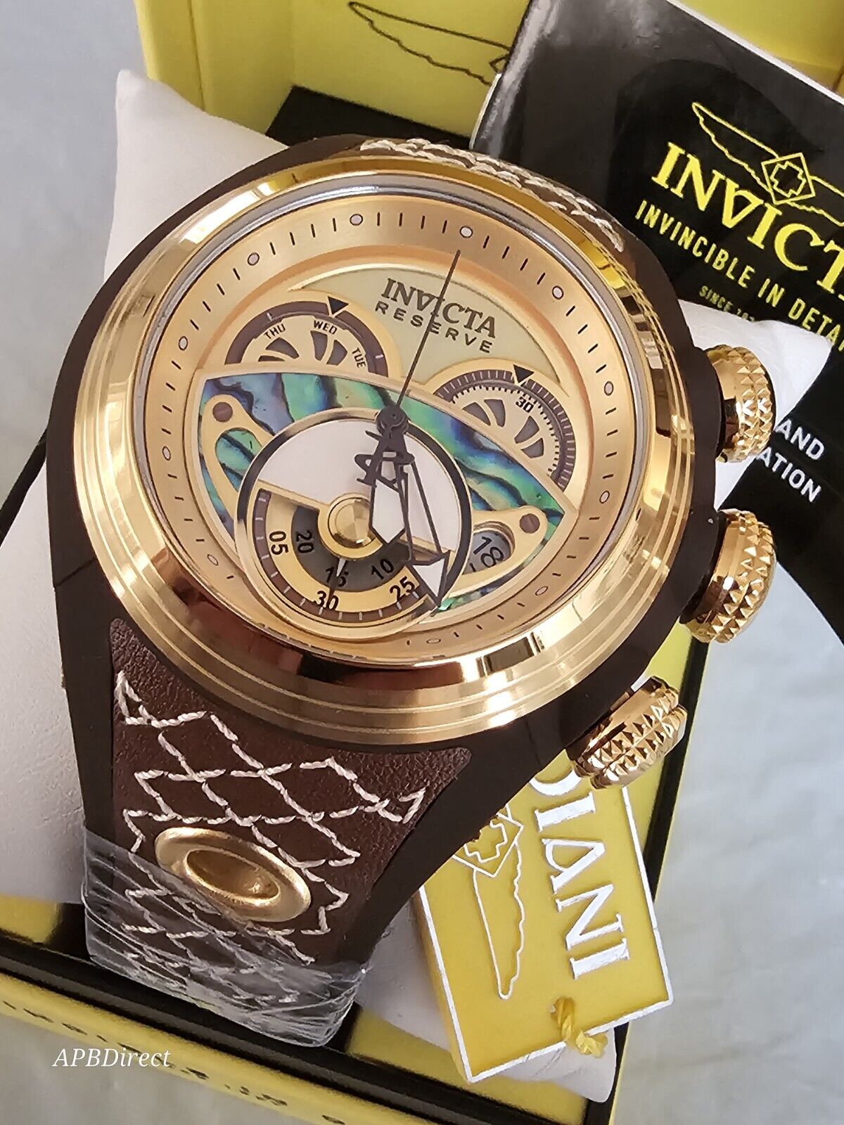 Invicta - Reserve S1 RALLY - Gold / Brown - Swiss Z60 Chronograph - mens watch