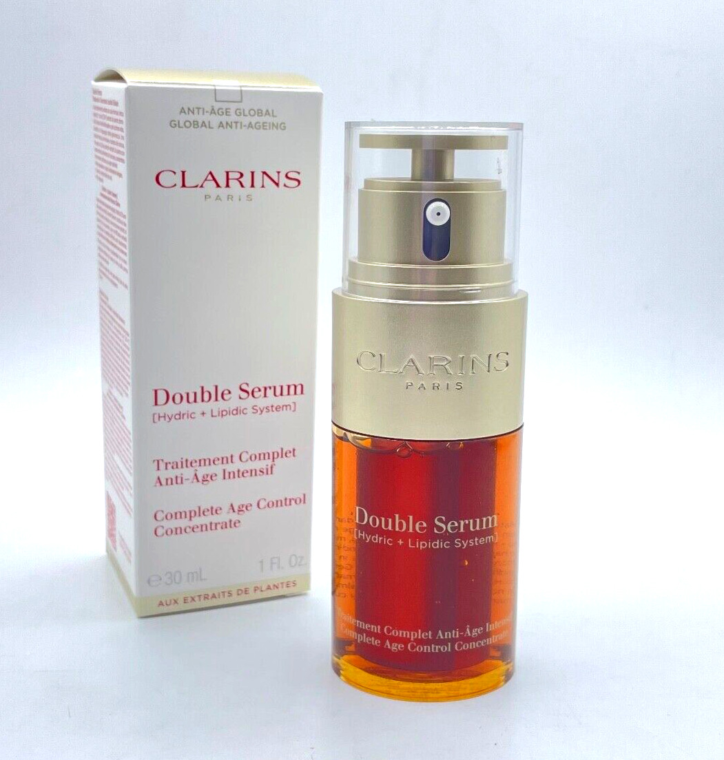 CLARINS Double Serum Complete Age Control Concentrate 30ml, NIB Pump, Unsealed