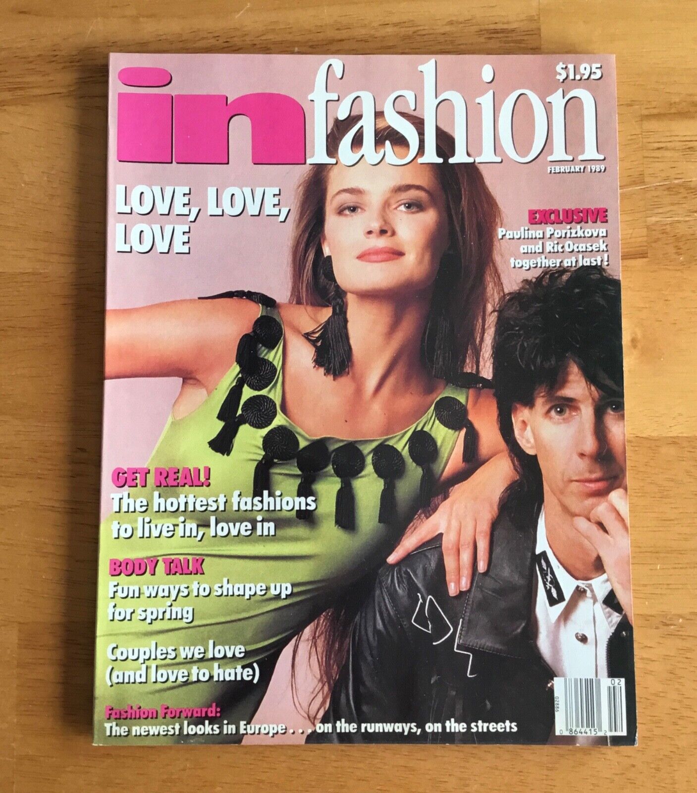 In Fashion Magazine Feb 1989 Paulina Porizkova Ocasek Cover No Label Newsstand