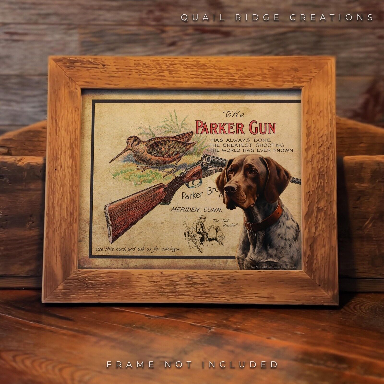 Parker Gun Advertising Art Print 8X10 German Shorthair Hunting Dog Wall Decor