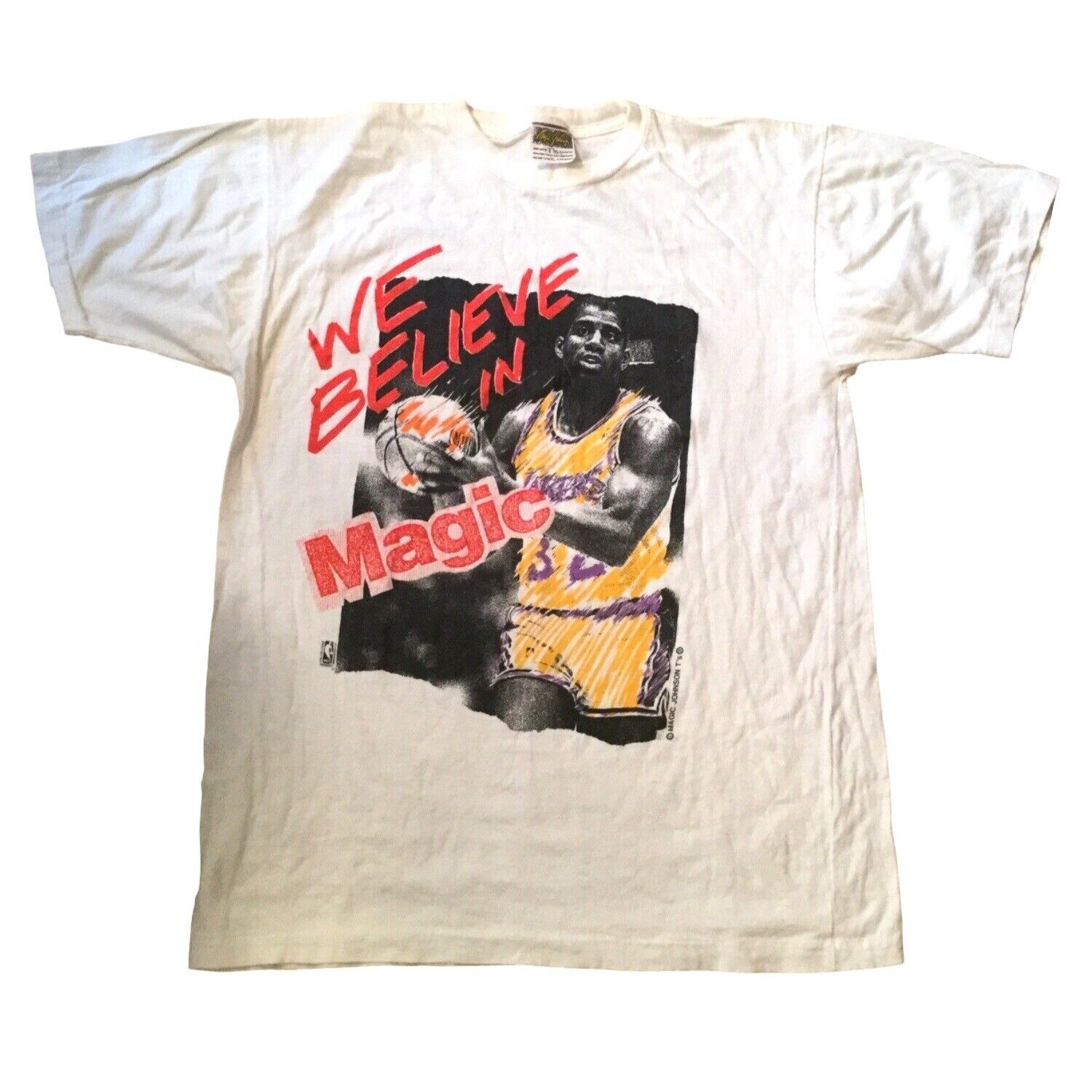 Vintage Magic Johnson T\'s Los Angeles Lakers Magic Johnson NBA T-Shirt Men\'s XL