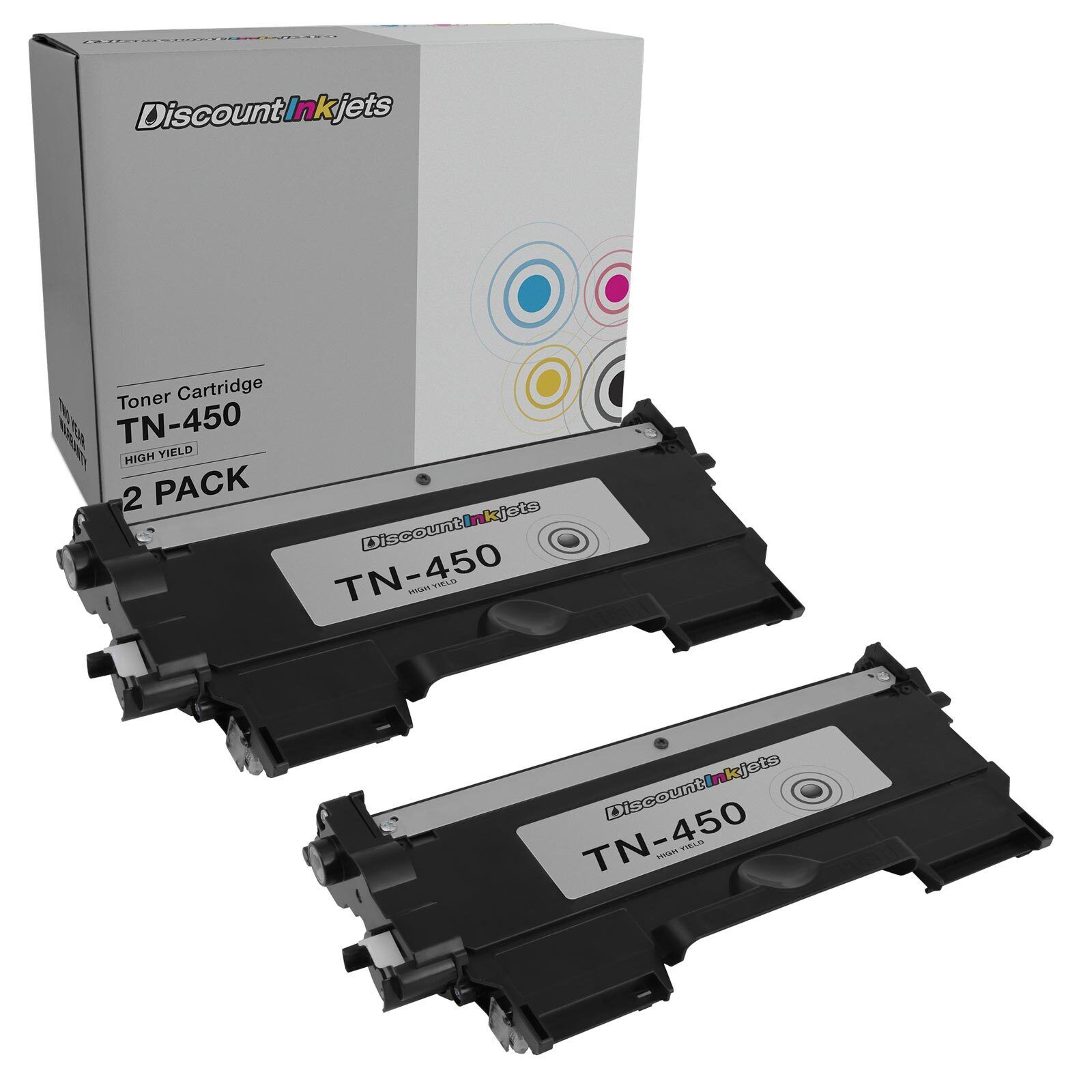 2PK Compatible for Brother TN450 TN-450 BLACK Toner Cartridge DCP-7060D DCP-7065