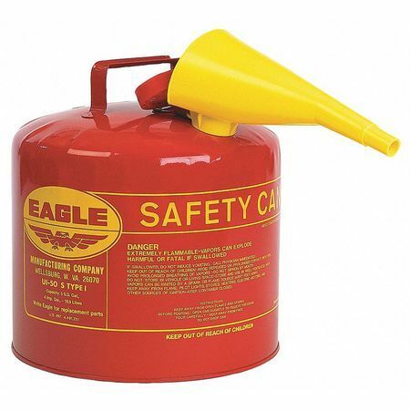 Eagle Mfg Ui50fs Type I Safety Can, 5 Gal Capacity, Galvanized Steel, For