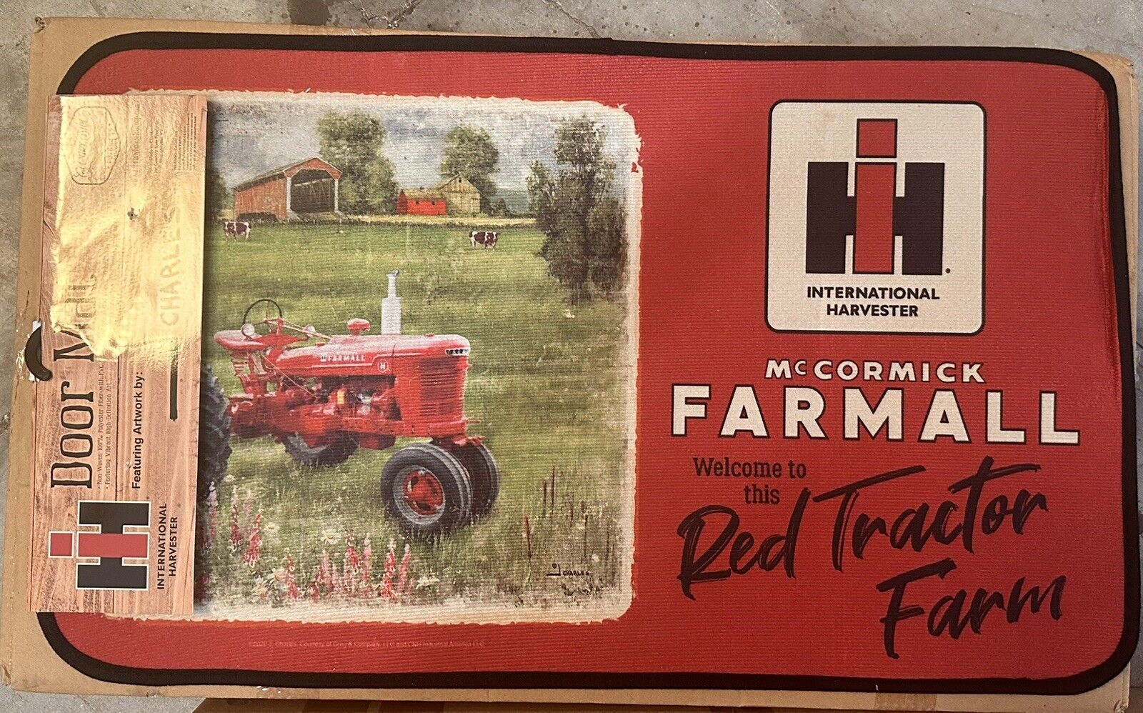 McCormick-Deering Farmall M Red Tractor Farm Door Mat International Harvester