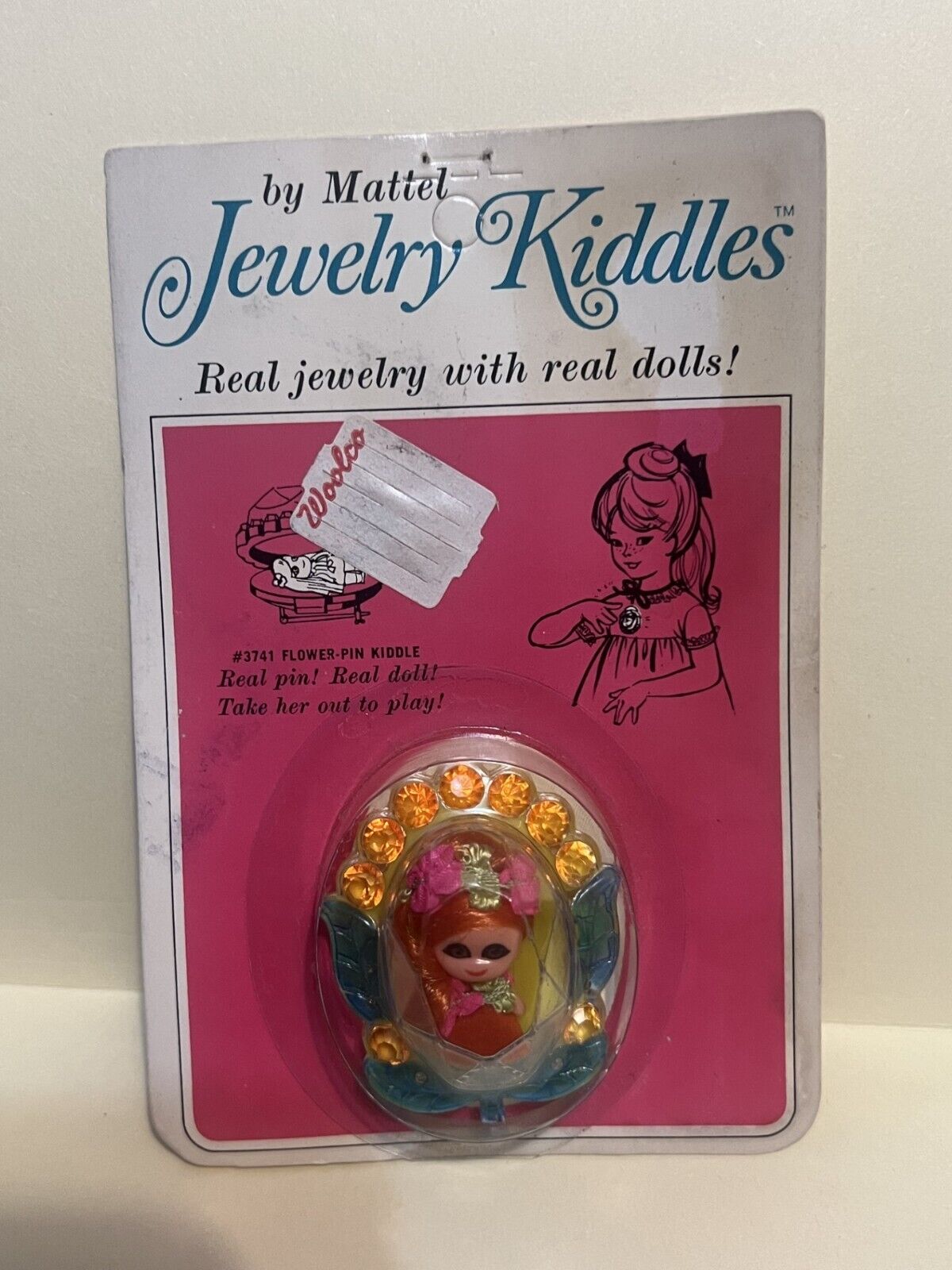 Vintage 1960s Mattel Jewelry Kiddles Flower-Pin Kiddle #3741