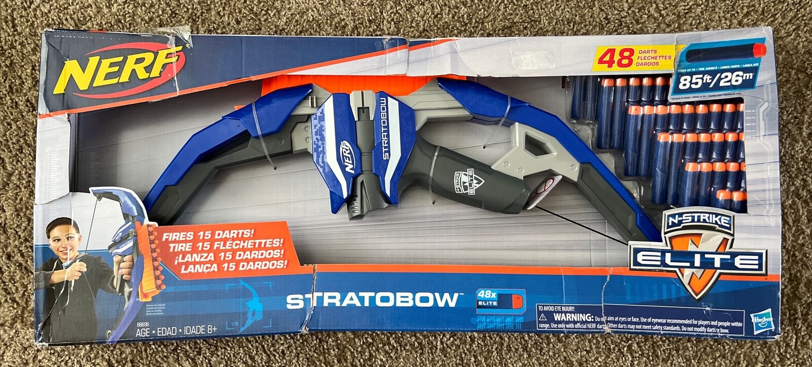 Brand New Nerf N-Strike Elite StratoBow Bow With 48 Darts Included B8696 8+