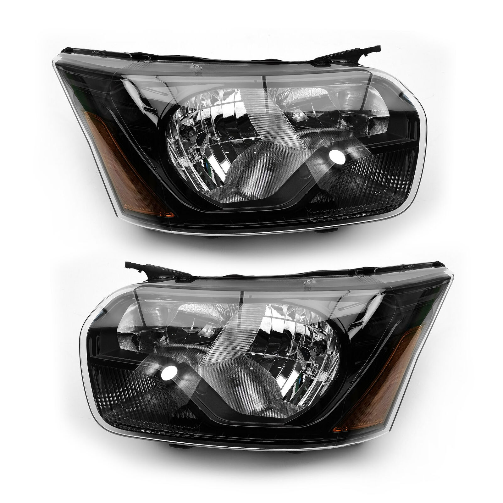 Left&Right Side Halogen Headlight For 2015-2021 Ford Transit 150 250 Black Clear