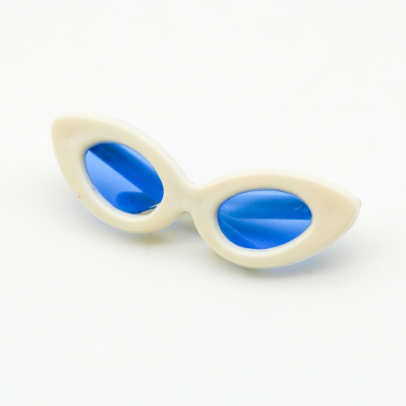 Vintage Barbie White Sunglasses Blue Lens Original Cat Eye 1959-1963 Mattel