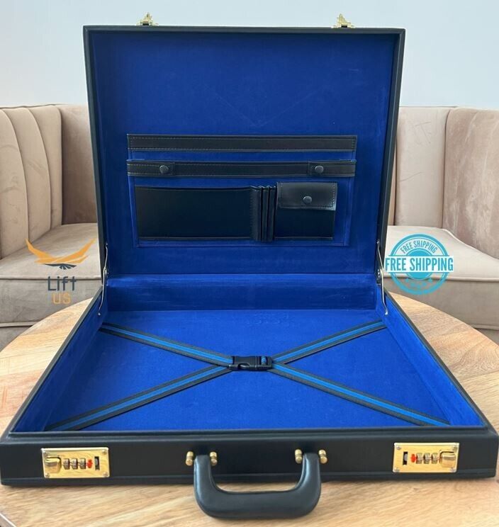 Masonic Regalia Apron Hard Case Briefcase PROVINCIAL Size Mason Leather Case