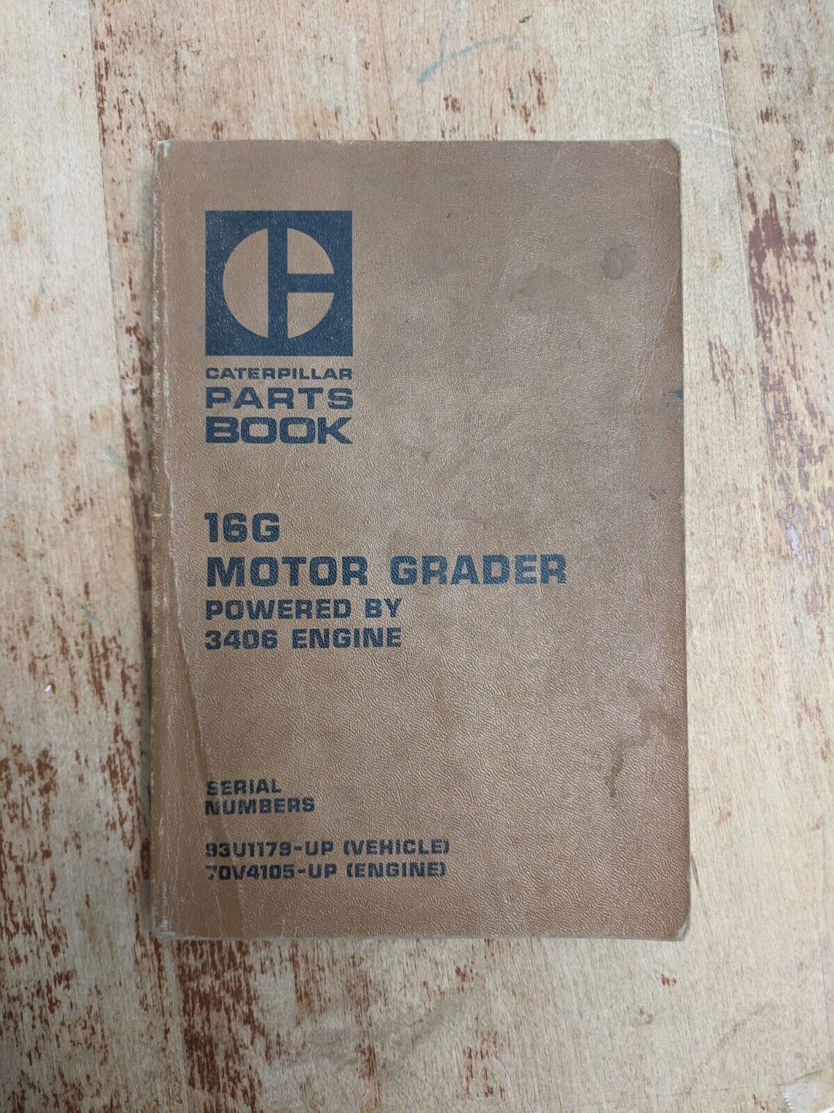 Vintage 1977 Caterpillar Parts Book For 16G Motor Grader Powered By 3406 Engine