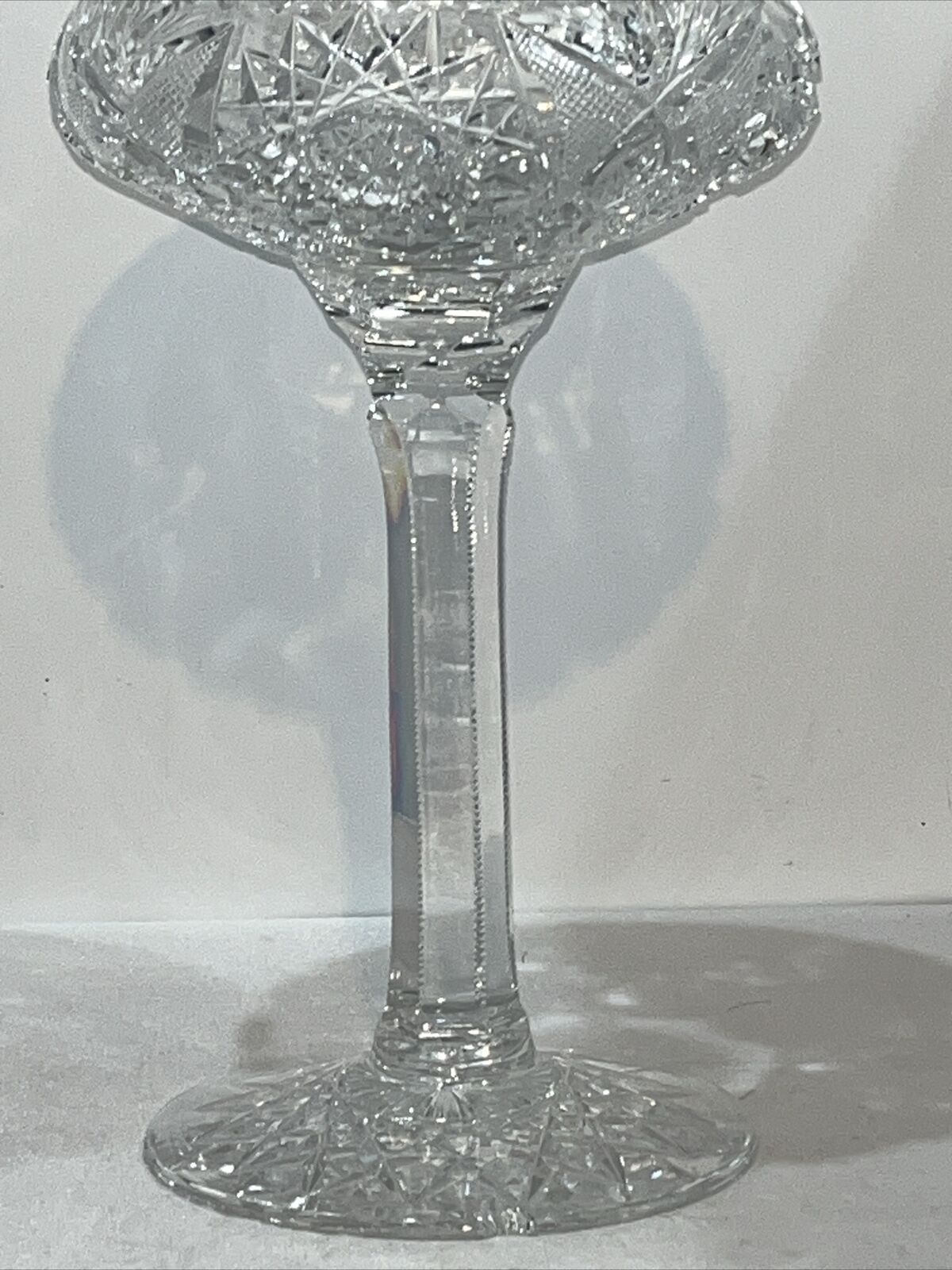 Antique ABP American Brilliant Cut Glass Compote 9”x 5” Inch. Tall