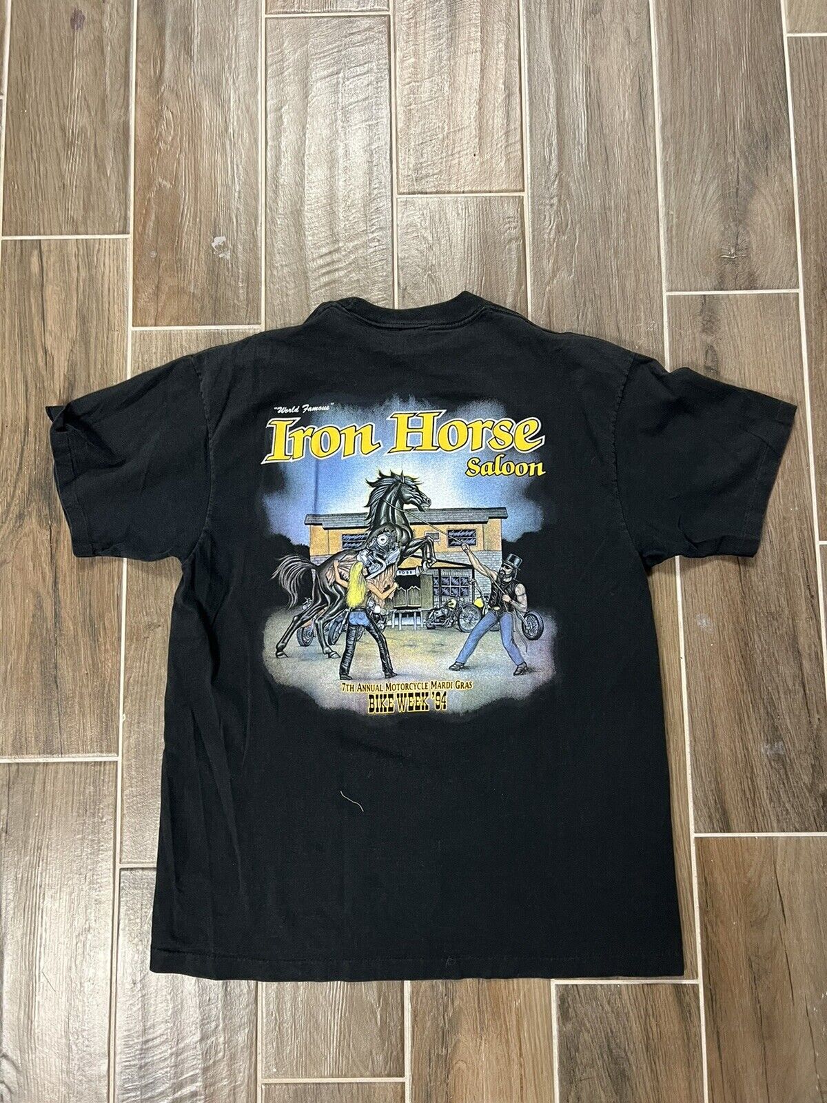 Vintage Iron Horse Saloon Bike Week 1994 Short Sleeve Shirt Sz XL USA Harley