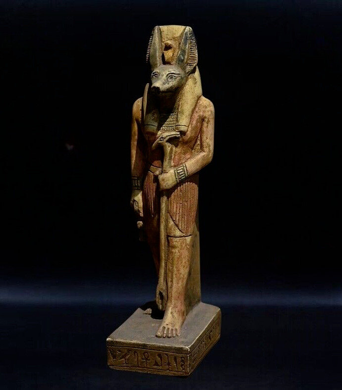 RARE ANCIENT EGYPTIAN ANTIQUES Statue God Anubis Jackal God Of Dead Egypt BC