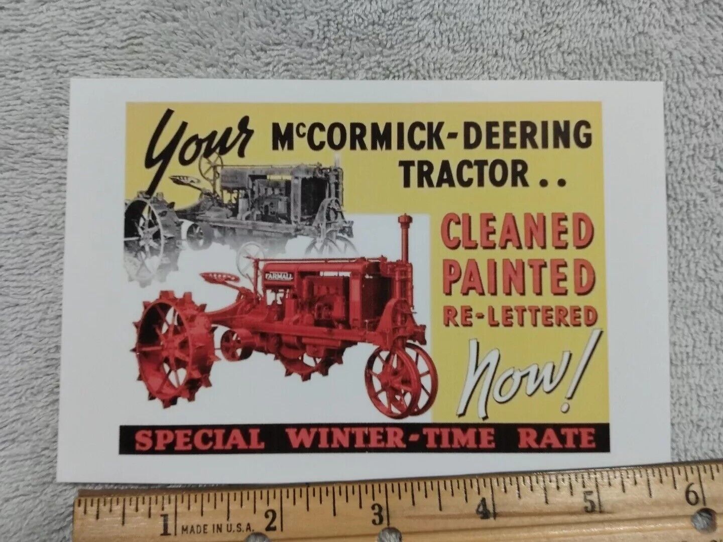 McCormick Deering Farm Advertising International Harvester Photo Postcard Size