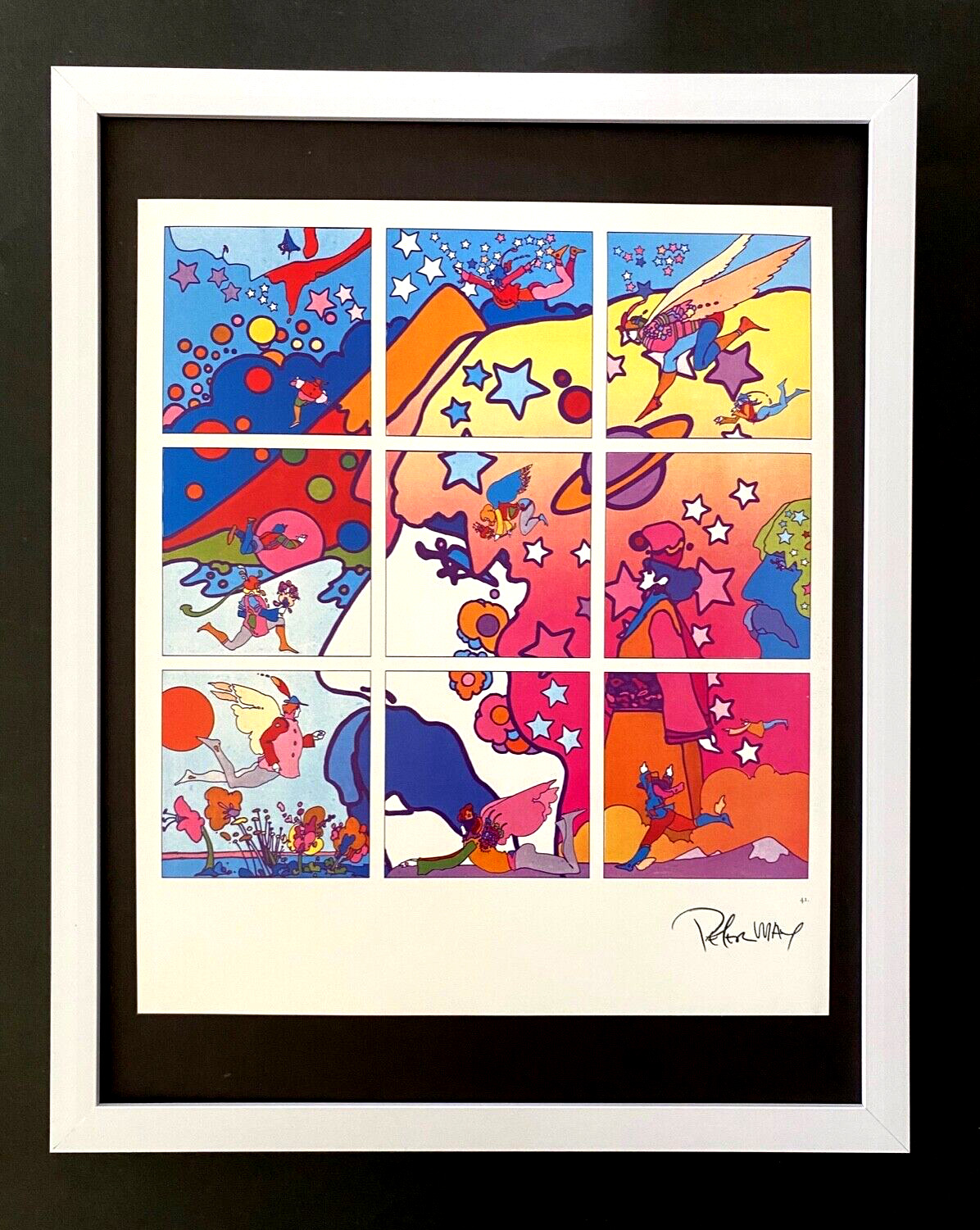 PETER MAX + BEAUTIFUL + SIGNED PRINT  + NEW FRAME