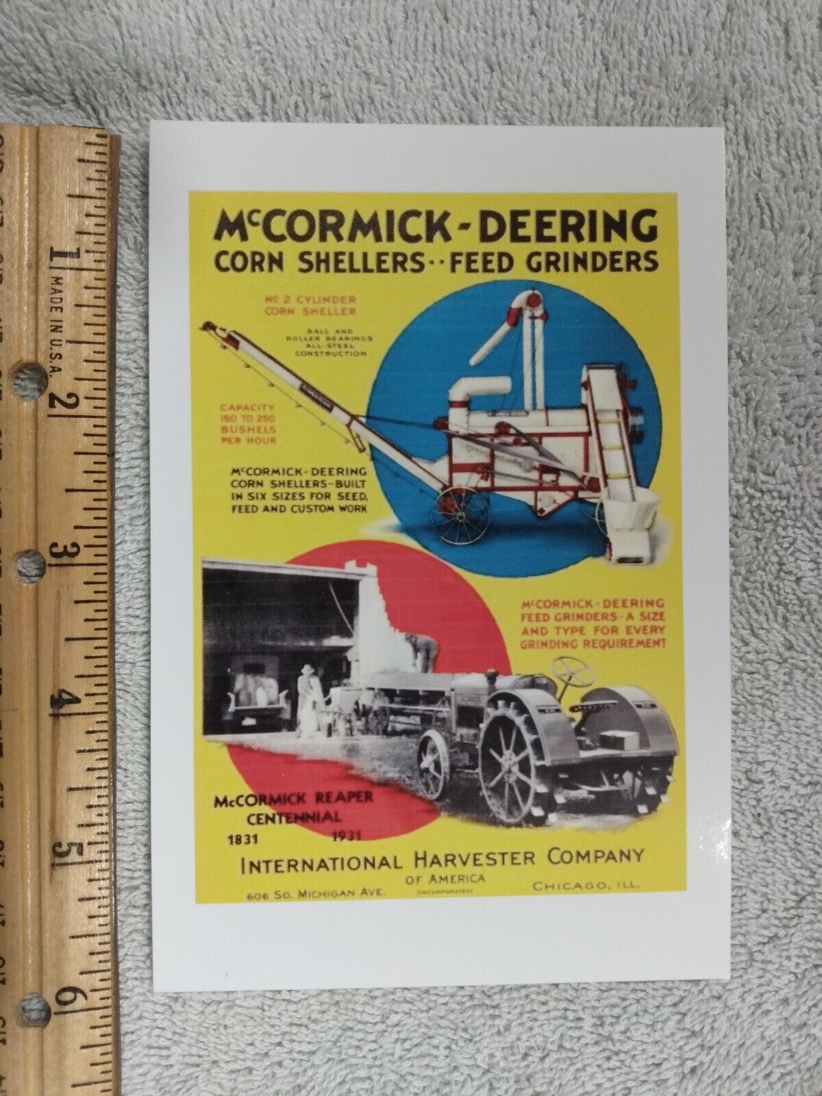 McCormick Deering Farm Advertising International Harvester Photo Postcard Size