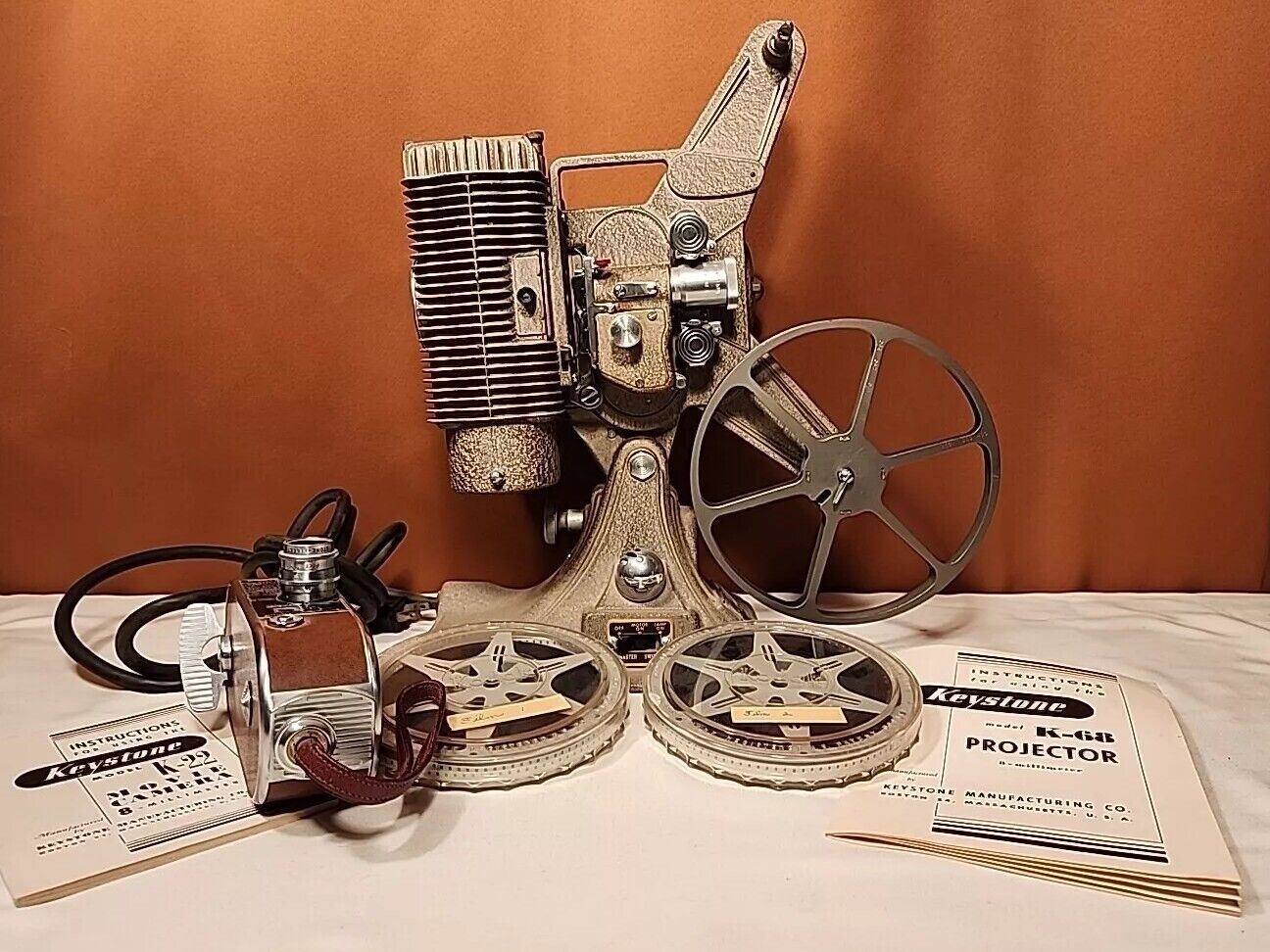 Antique Vintage Keystone Model No. K-68 8mm Movie Projector AND K-22 8mm Camera