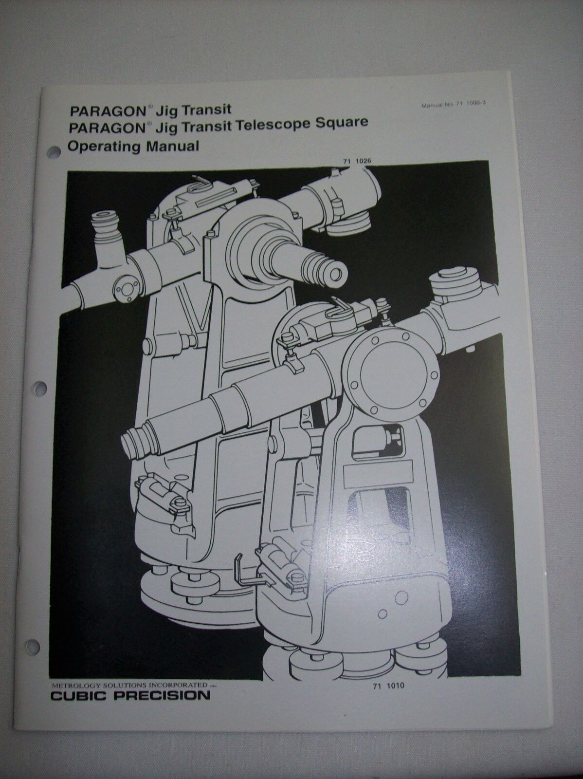 Brunson K&E Cubic Precision 71-1010 / 1026 Paragon Jig Transit Operating Manual 