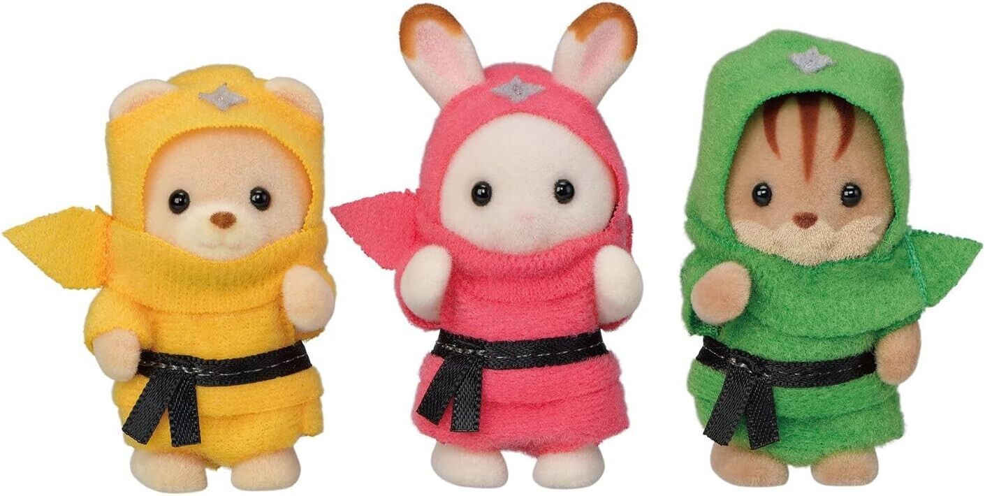 Calico Critters Sylvanian Families Baby Trio Ninja - Limited Edition - Retired