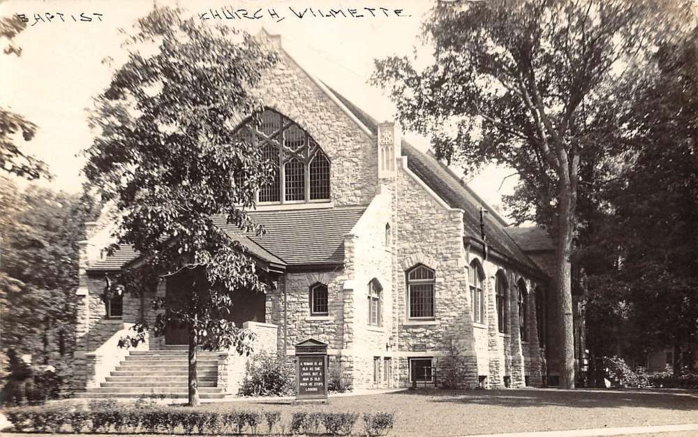 Wilmette Illinois Baptist Church Real Photo Antique Postcard K54005