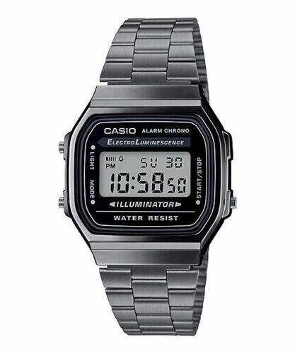 Casio Vintage A168WGG-1 Stainless Steel Digital Unisex Watch - A168WGG-1A A168W