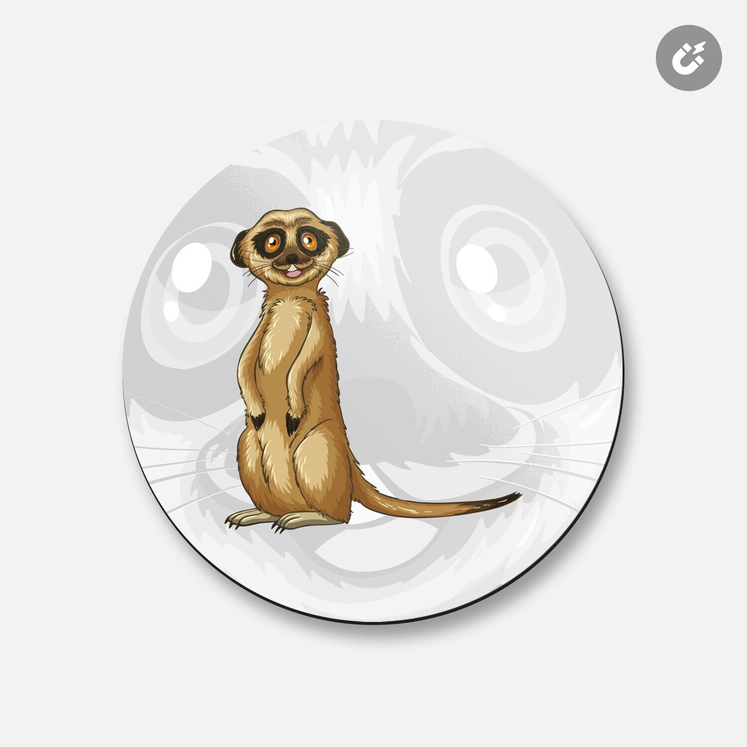 Funny Meerkat Animal | 4\'\' X 4\'\' Round Decorative Magnet