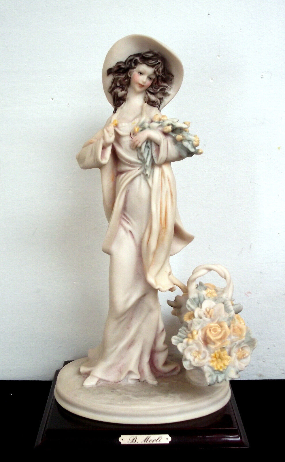 Bruno Merli 'Lady with Flowers' Capodimonte Sculpture