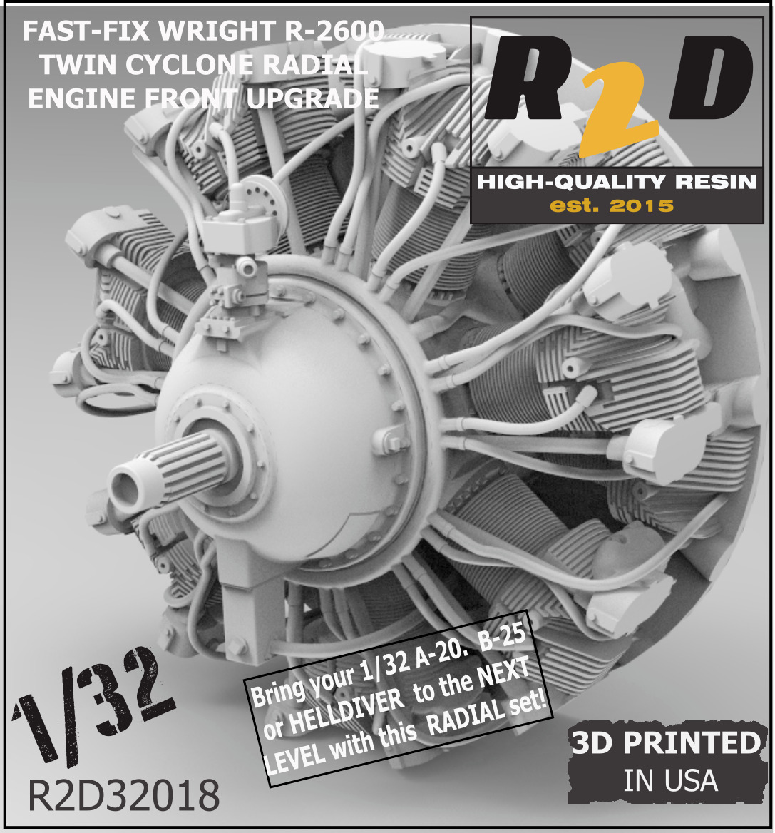 FAST FIX 1/32 R-2600 Radial Engine Front w/Wires NEW RFF32018 FREE S/H