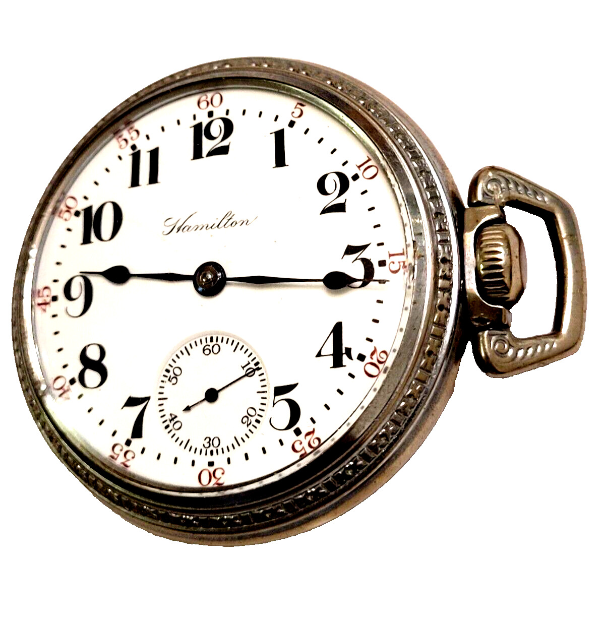 Vintage 1909 HAMILTON WATCH CO.  941 Pocket Watch Size 18 21 Jewels Sidewinder.