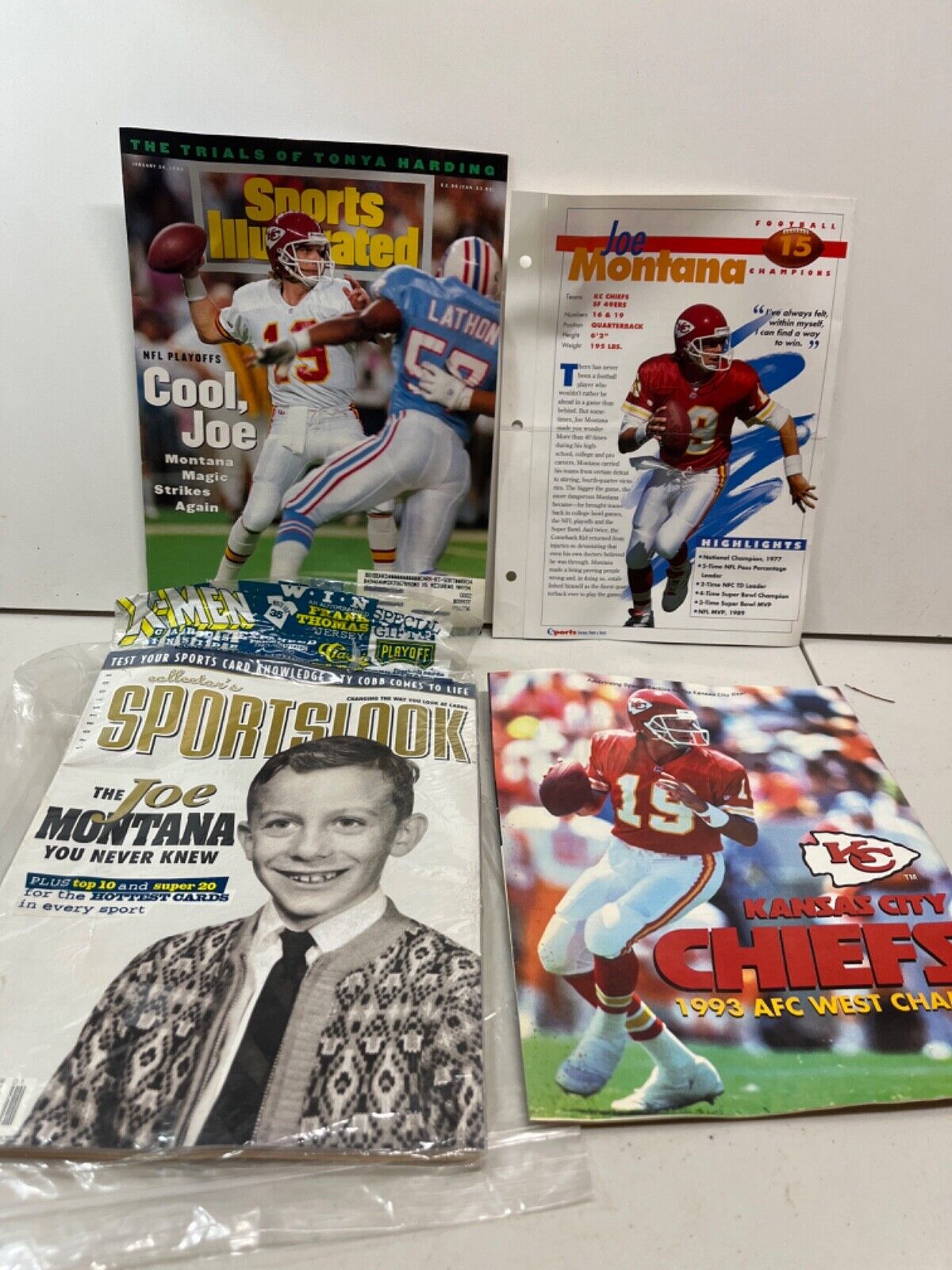 Vintage Lot of Joe Montana and KC Chiefs Publications
