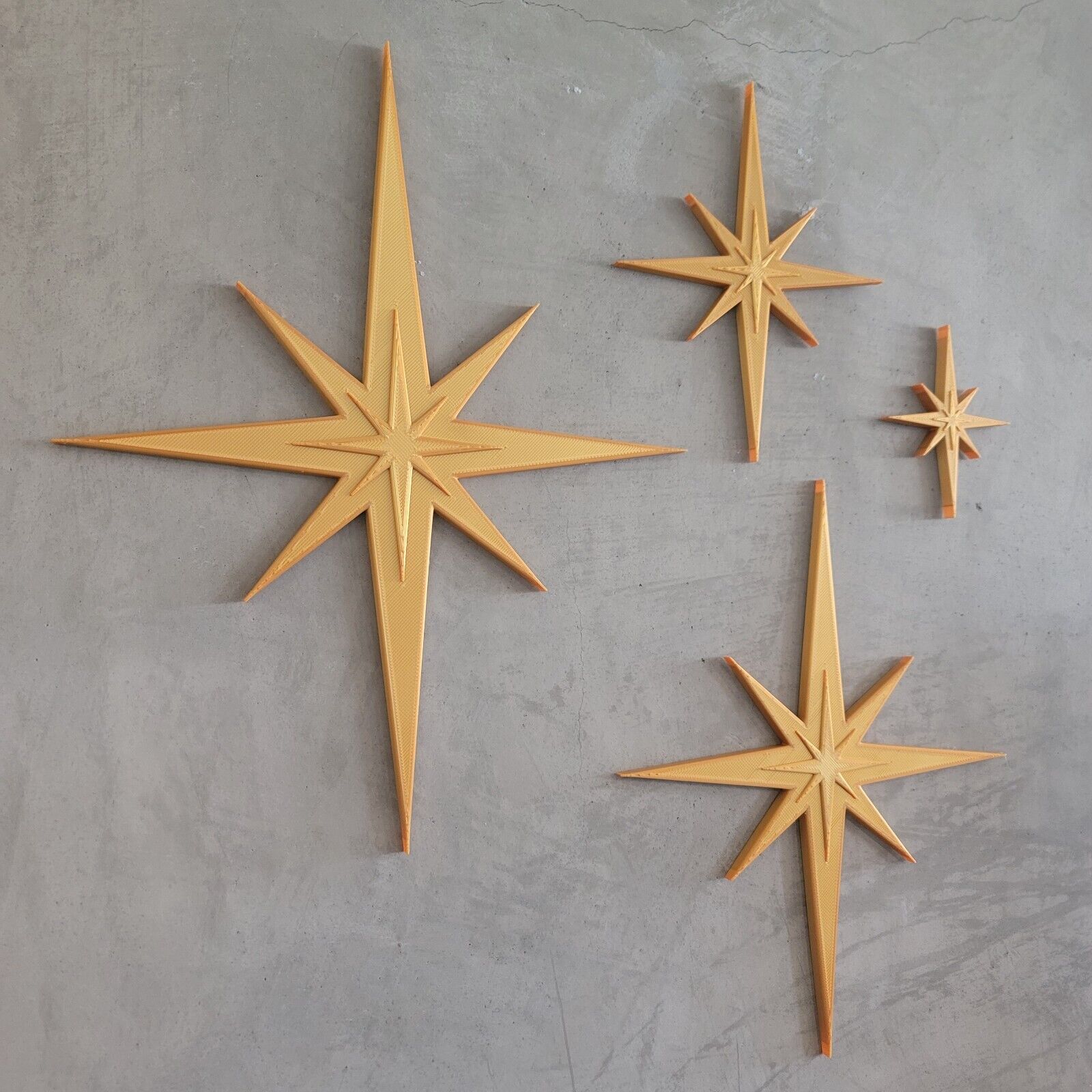 Mid Century Modern Vintage Style Starbursts 1960s Wall Decor Office Home MCM
