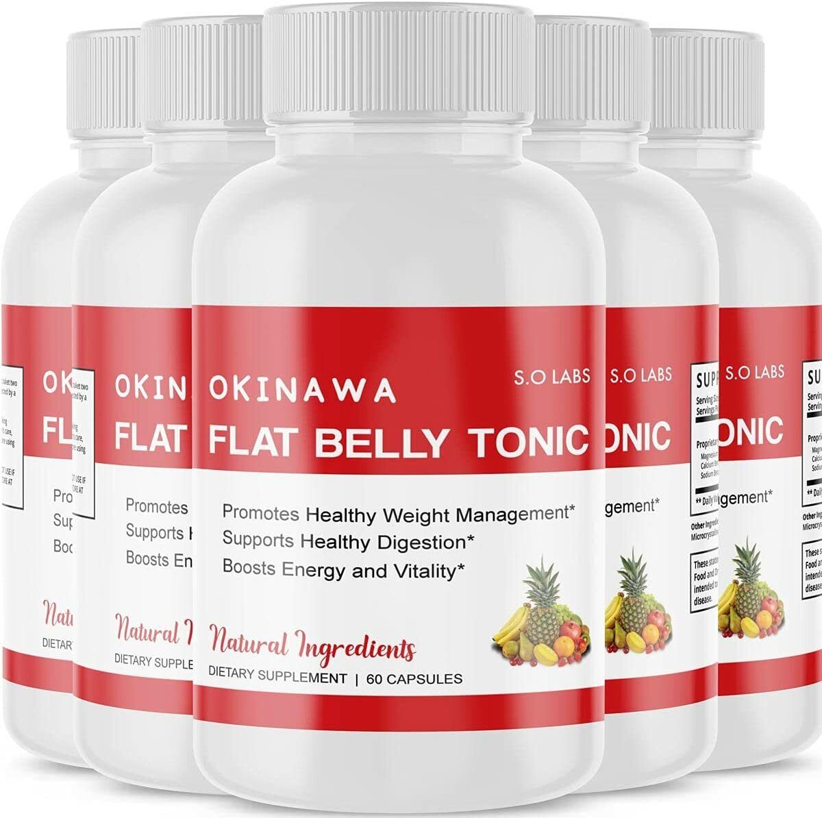 5-Okinawa Flat Belly Diet Pills,Weight Loss,Fat Burn,Appetite Control Supplement