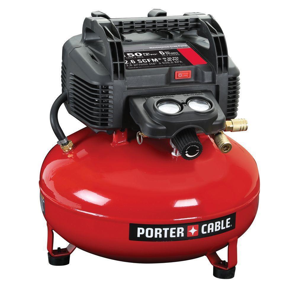 Porter-Cable C2002 150 PSI 6 Gallon Oil-Free Pancake Air Compressor