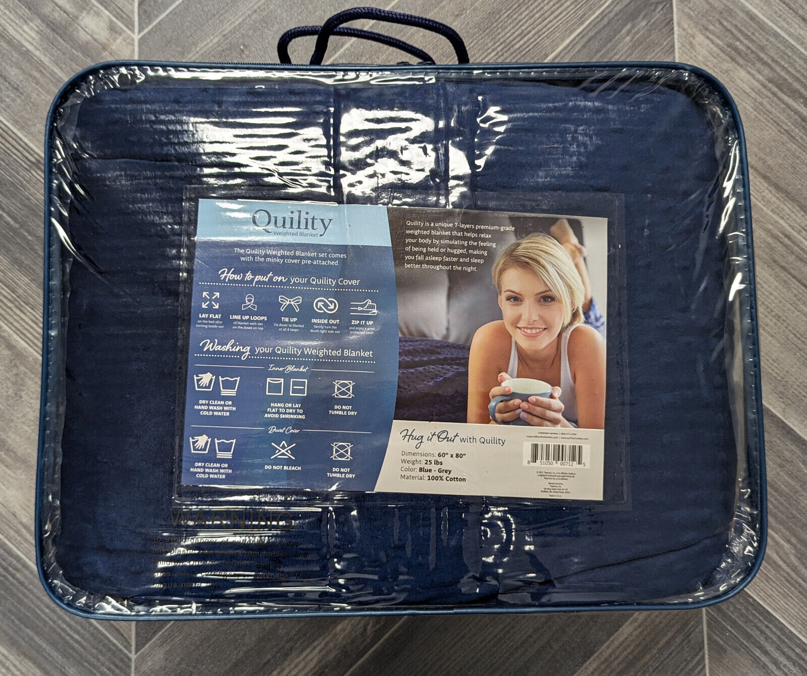 Quility 25 Lbs Weighted Blanket, Color Blue
