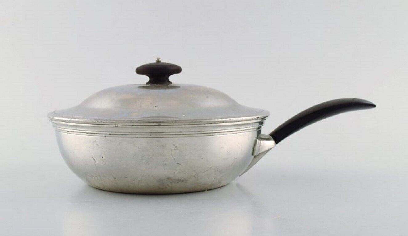 Just Andersen, Denmark. Rare Art Deco lidded pan in pewter, 1940\'s