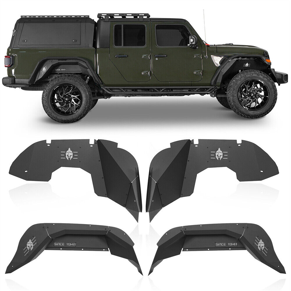 4Pcs Full Set Front+ Rear Inner Fender Liners Fit 2020-2023 Jeep Gladiator JT