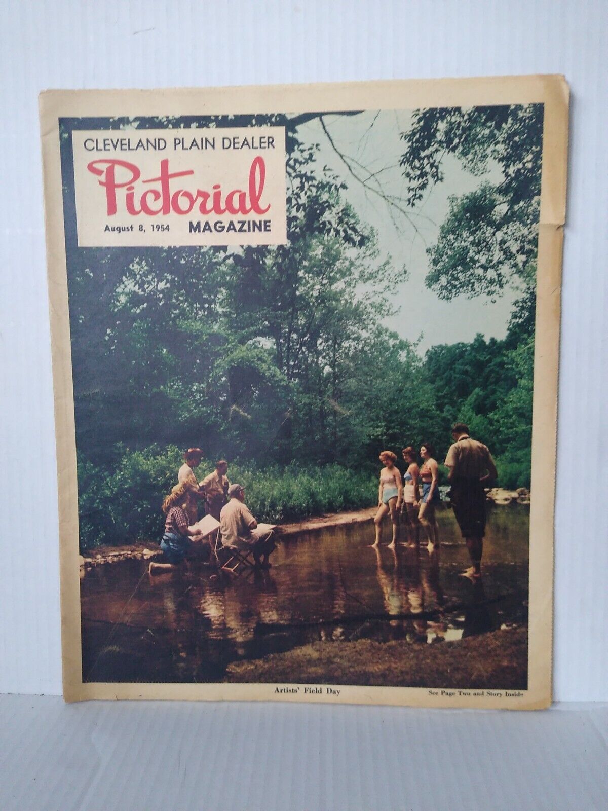 Vintage Pictorial Magazine- Cleveland - August 8, 1954 Artists\' Field Day