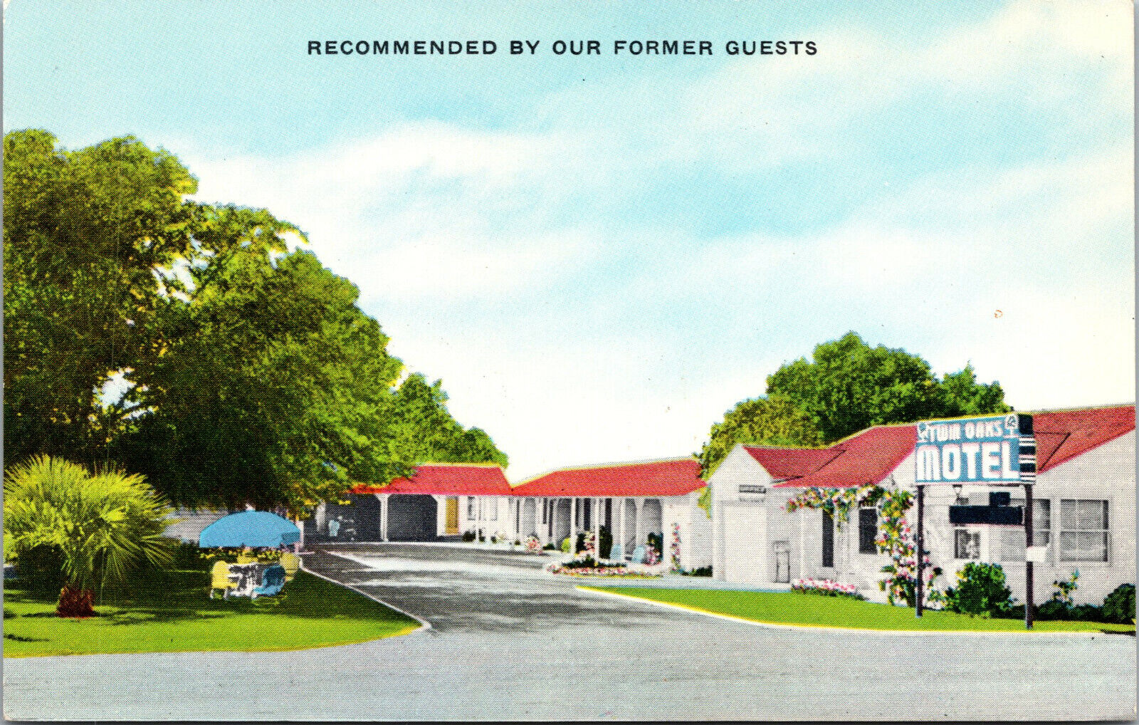 Vtg 1950s Twin Oaks Motel West Sacramento California CA Postcard