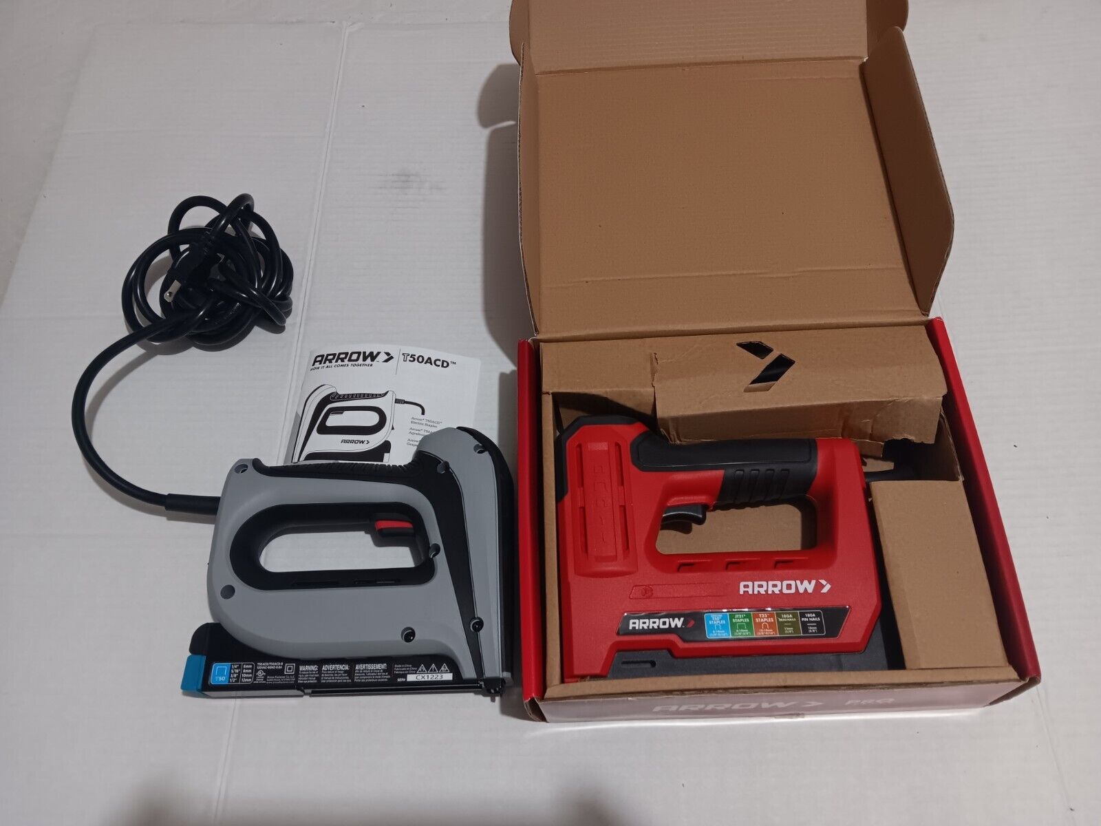 Arrow ET501F Corded 5-in-1  Electric Staple and Nail Gun + Arrow T50acd