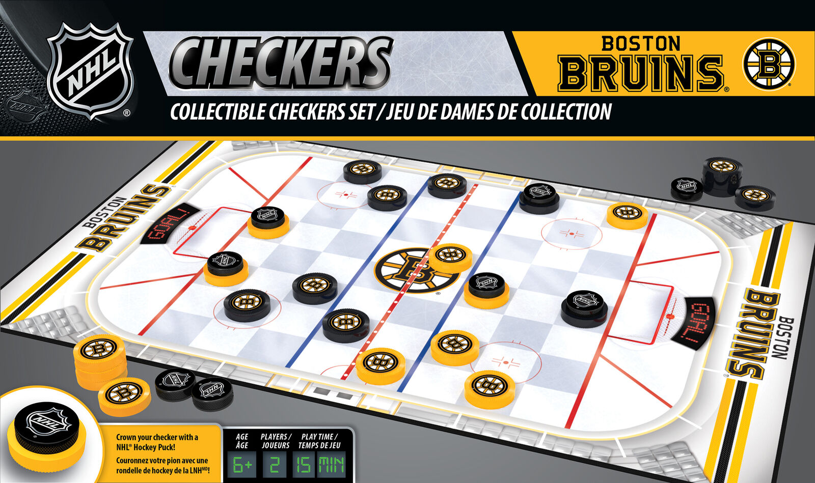 MasterPieces - Boston Bruins - NHL Checkers Board Game