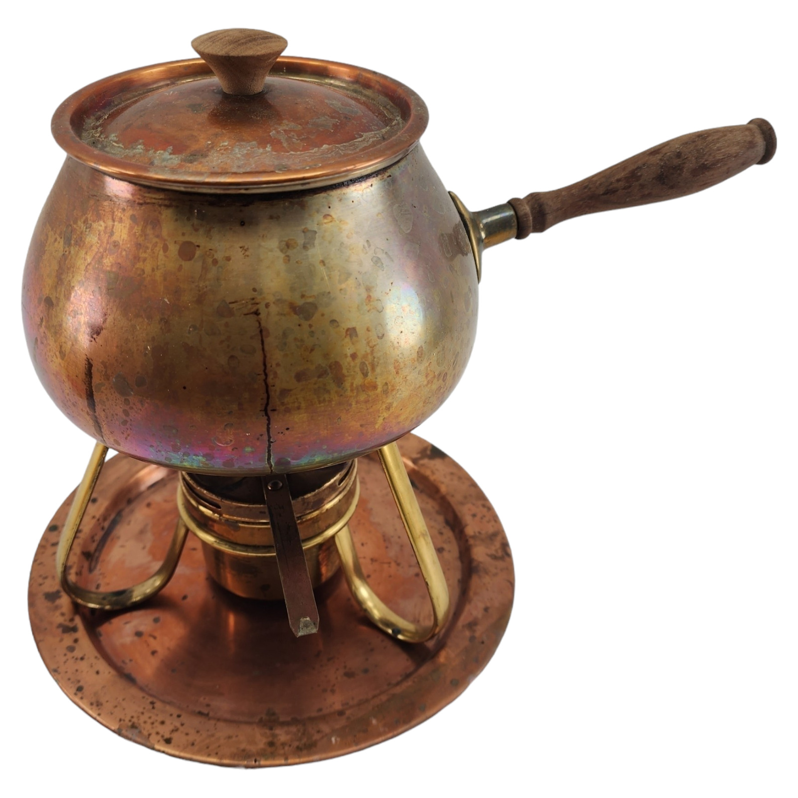 Vintage Copper Chafing Dish/Fondue Pot - TAGUS - Made in Portugal