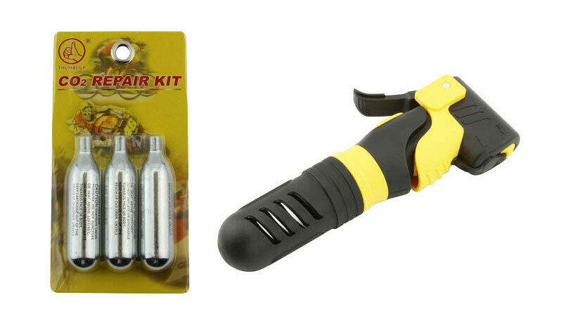 NEW C02 REGULATOR DEVICE AND CO2 AIR CARTRIDGES REPAIR KIT USED FOR BICYCLES.