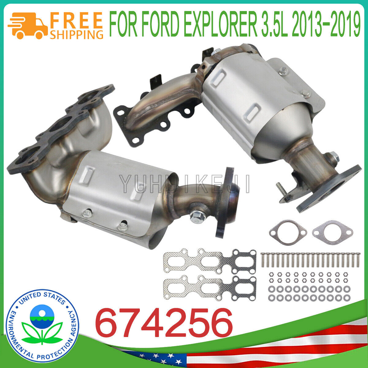 For Ford Explorer V6 3.5L 2013-2019 Manifold Catalytic Converters High Flow Cat