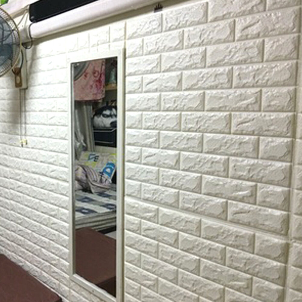 20PCS 3D Tile Brick Wall Sticker Self-adhesive Waterproof PE Foam Panel 70*77cm