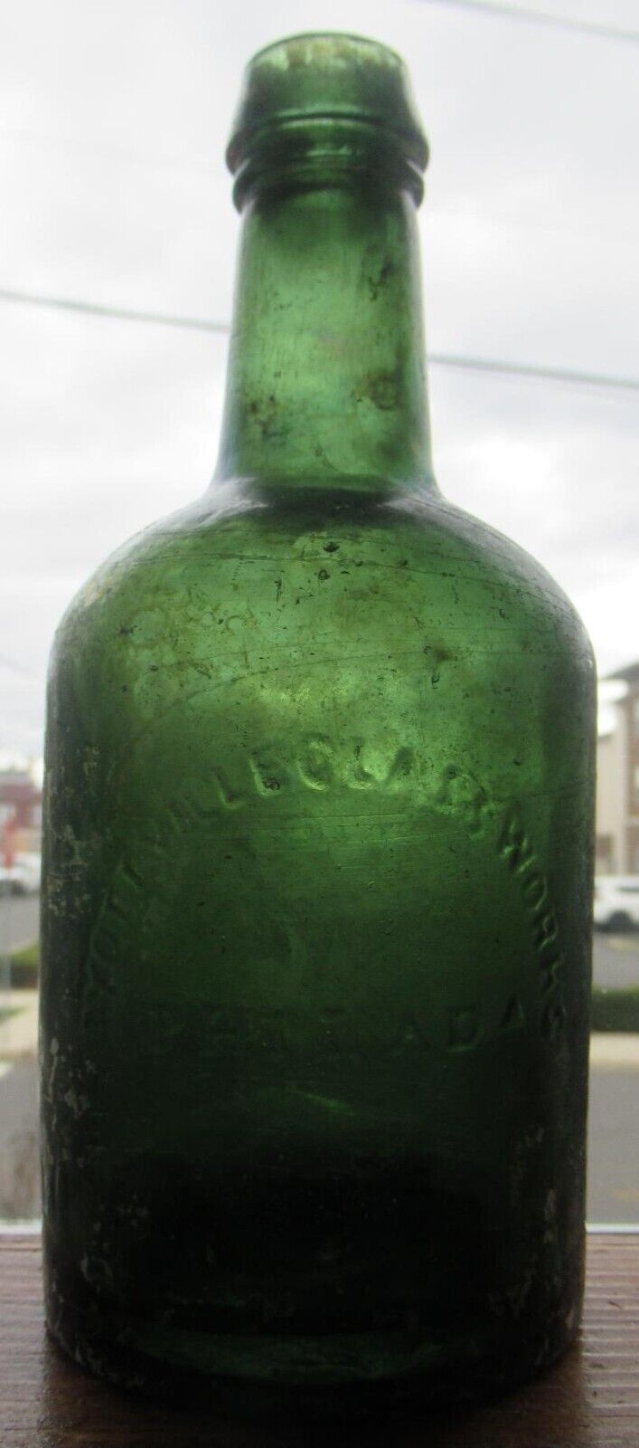 Green Dyottville Glass Works Philadelphia Iron Pontil Early Porter & Ale Bottle