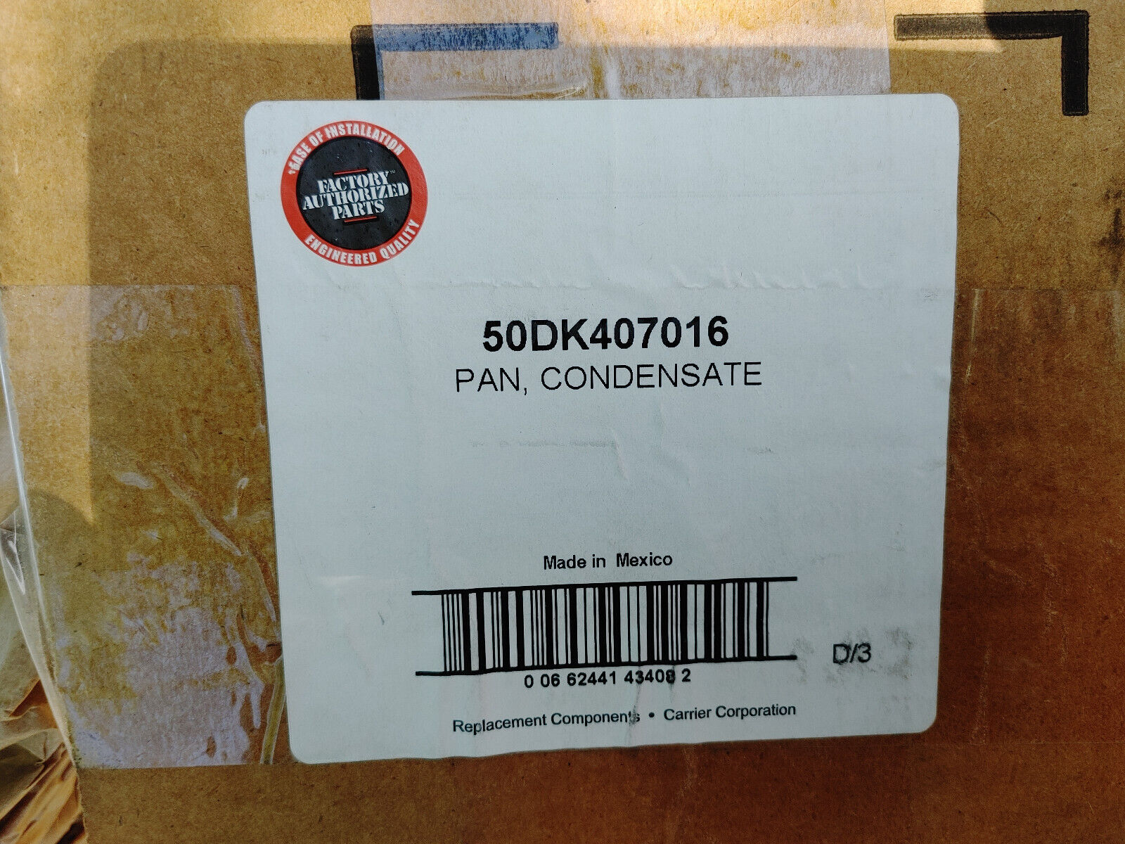 Carrier 50DK407016 CONDENSATE PAN (GQB)