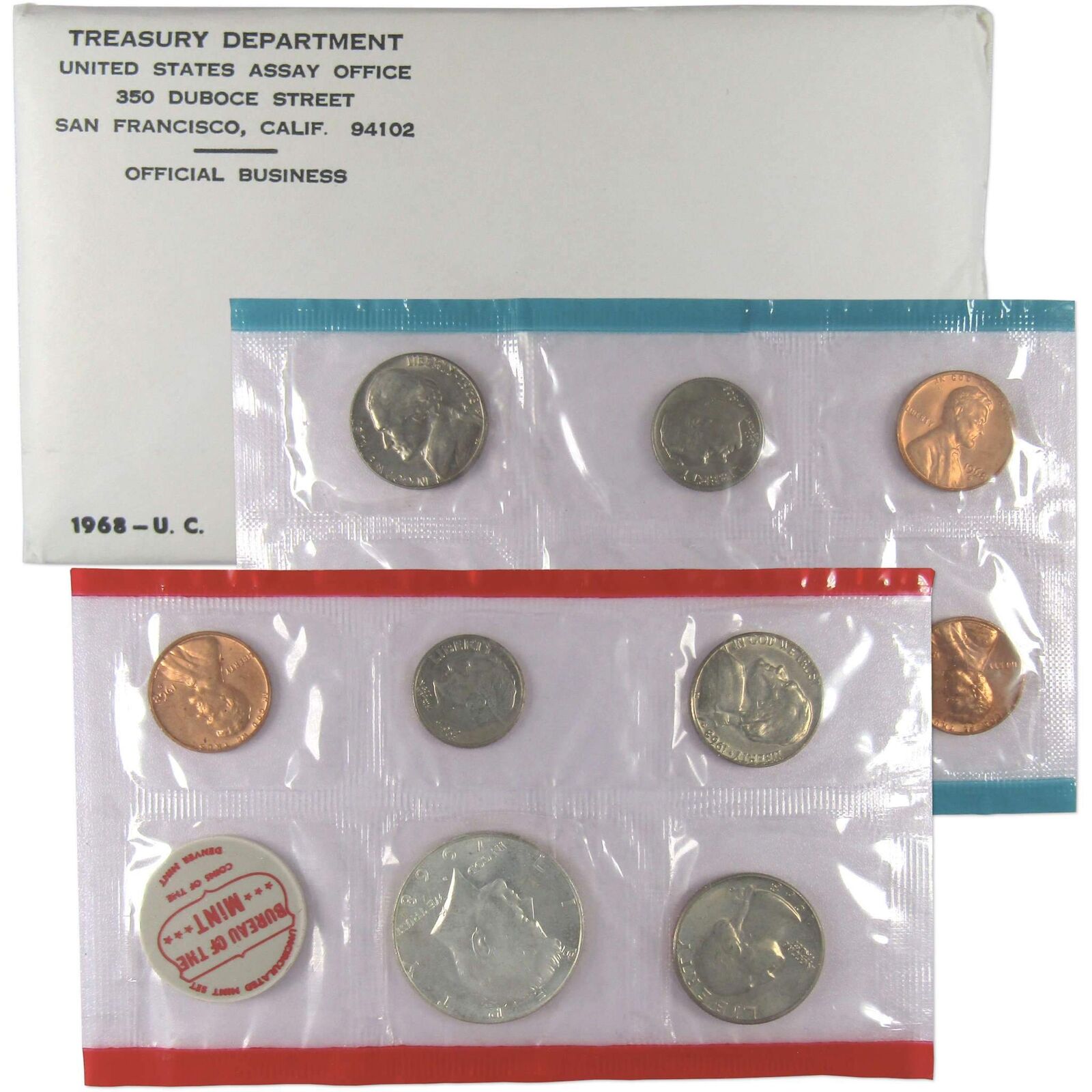 1968 Uncirculated Coin Set U.S Mint Original Government Packaging OGP